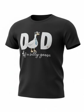 Dad of a Silly Goose Graphic Tee - Black